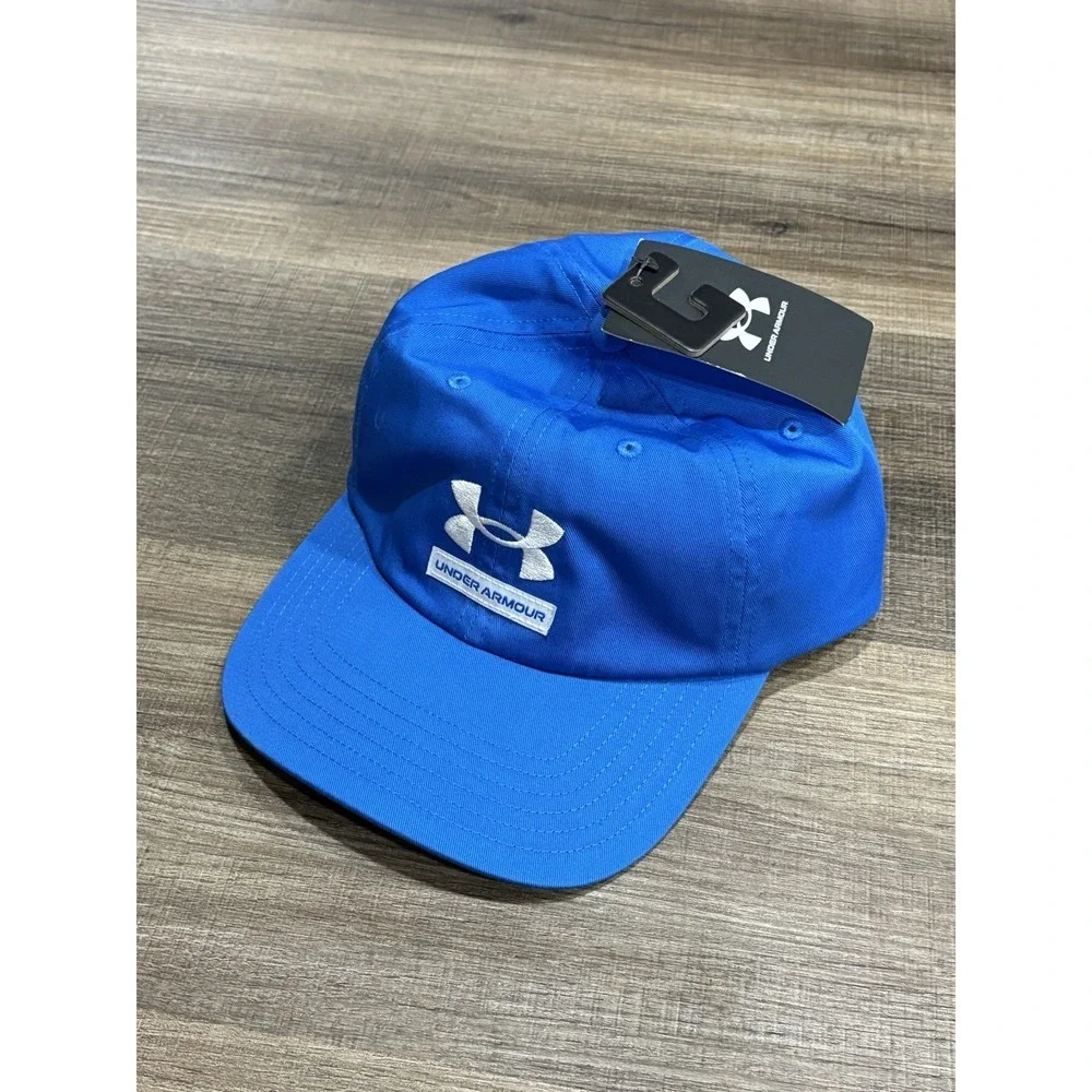 Under Armour Hat Mens UA Strapback Cap Cotton Blend Blue One Size NWT